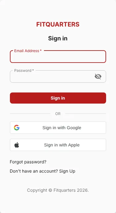 Business Dashboard sign-in page